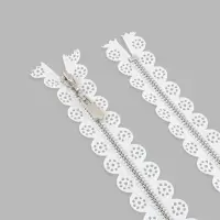 Молния металлическая, №3, неразъёмная, замок автомат, 60 см, белая