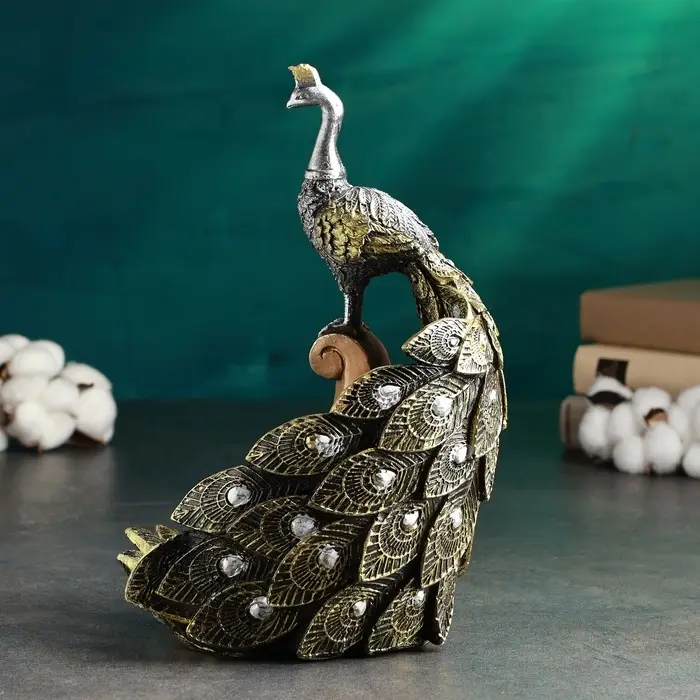 Подставка для бутылки &laquo;Павлин с хвостом&raquo;, полистоун