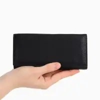 Кошелёк женский на магните, 19&times;3&times;10 см, однотонный, 3 отделения, чёрный