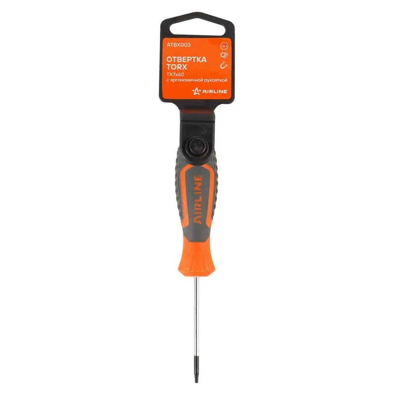 Отвертка TORX TX7x60, магнитный наконечник, пласт.подвес