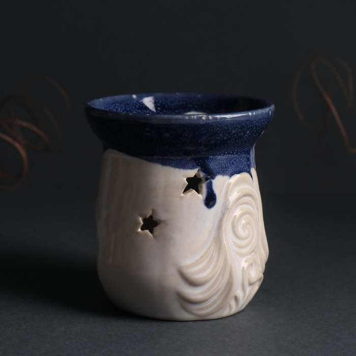 Аромалампа керамика Аромалампа керамика "Море волнуется" синий 8,6х8,6х9,6 см