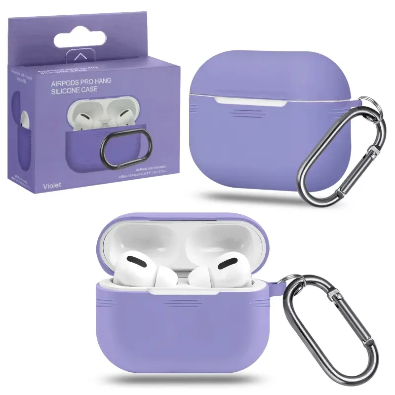 Чехол для AirPods Pro с карабином №7 Purple