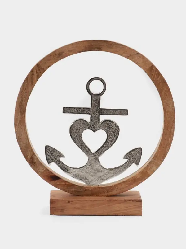 Якорь на подставке, 36&times;7&times;39 см, алюминий, дерево