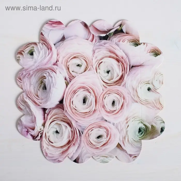 Коробка для печенья, кондитерская упаковка с пластиковой крышкой, &laquo;Цветы&raquo;, 13 х 13 х 3 см