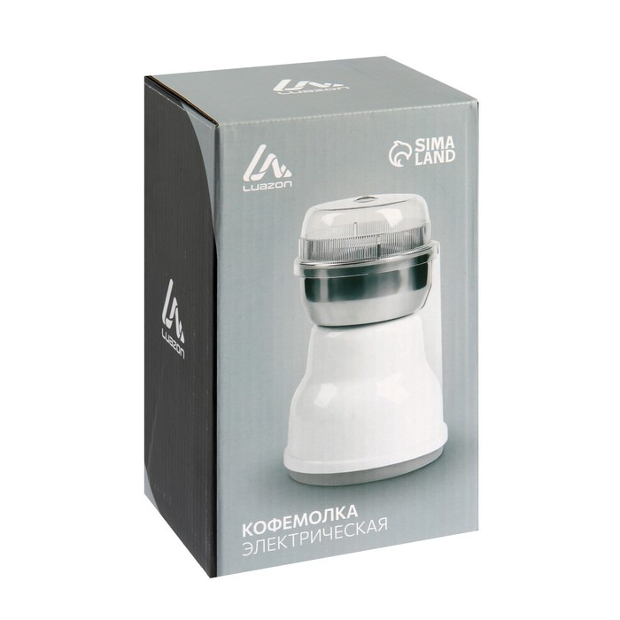 Кофемолка электрическая Luazon LMR-05, 160 Вт, 50 г, белая Кофемолка электрическая Luazon LMR-05, 160 Вт, 50 г, белая