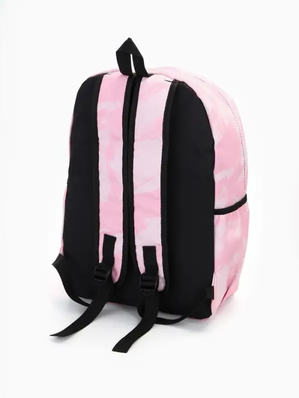 Рюкзак школьный на молнии, с карманами, размер 30&times;13&times;42 см, светло-розовый