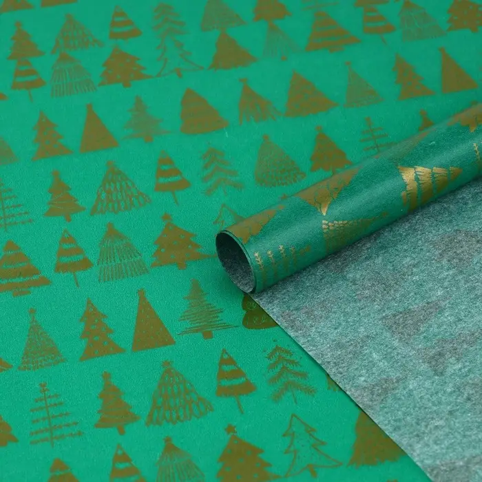 Упаковочная бумага на Новый год тишью &laquo;Ёлочки&raquo;, 50&times;70 см