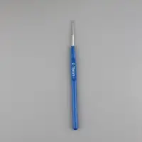 Крючок для вязания, с пластиковой ручкой, d=0.75 мм, 13.5 см, синий