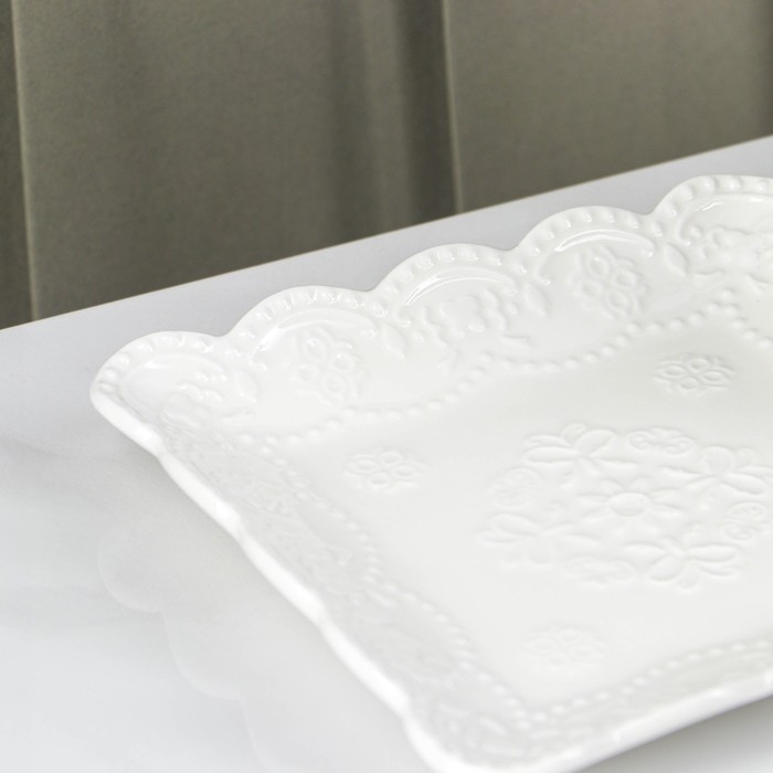 Тарелка фарфоровая квадратная Доляна «Сьюзен», 15×15 см, цвет белый Тарелка фарфоровая квадратная Доляна «Сьюзен», 15×15 см, цвет белый