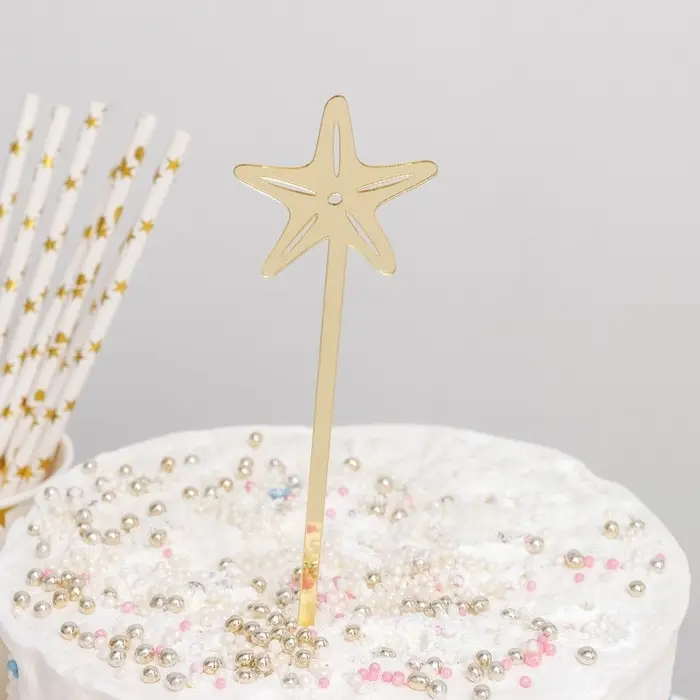 Набор топперов для торта «Сияние», 4 шт, цвет золотой Набор топперов для торта «Сияние», 4 шт, цвет золотой