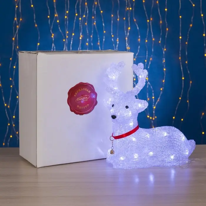 Светодиодная фигура &laquo;Оленёнок&raquo; 26&times;30&times;13 см, акрил, 30 LED, 220 В, свечение белое