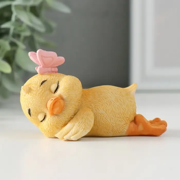 Фигурка полистоун &laquo;Спящий утёнок с бабочкой&raquo;, 8.5&times;4&times;5 см