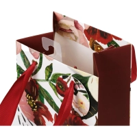 Пакет под бутылку подарочный PREMIUM FLORA.ПИОНЫ,12.3x36x9 см 2-856/01