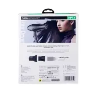 Фен Hoco HP12, 1450 Вт, 2 скорости, 6 температурных режимов, 2 насадки, чёрный