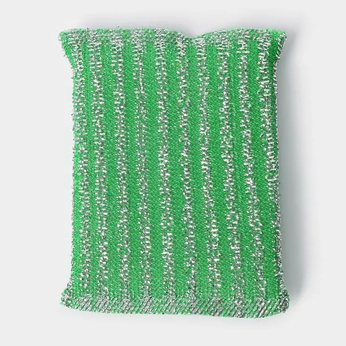 Губка для посуды Доляна, со стальной стружкой, 12×9×1.5 см, МИКС Губка для посуды Доляна, со стальной стружкой, 12×9×1.5 см, МИКС