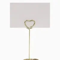 Подставка под ценник, фото &laquo;Сердце&raquo;, с зажимом, 3.3&times;3.3&times;8.3 см, цвет золото
