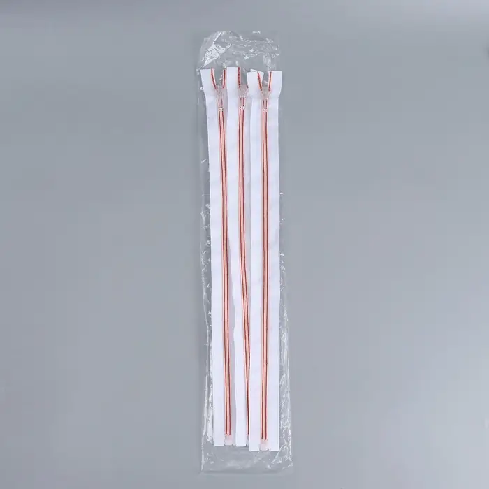 Молния «Спираль», №5, разъёмная, замок автомат, 40 см, белая, красная Молния «Спираль», №5, разъёмная, замок автомат, 40 см, белая, красная