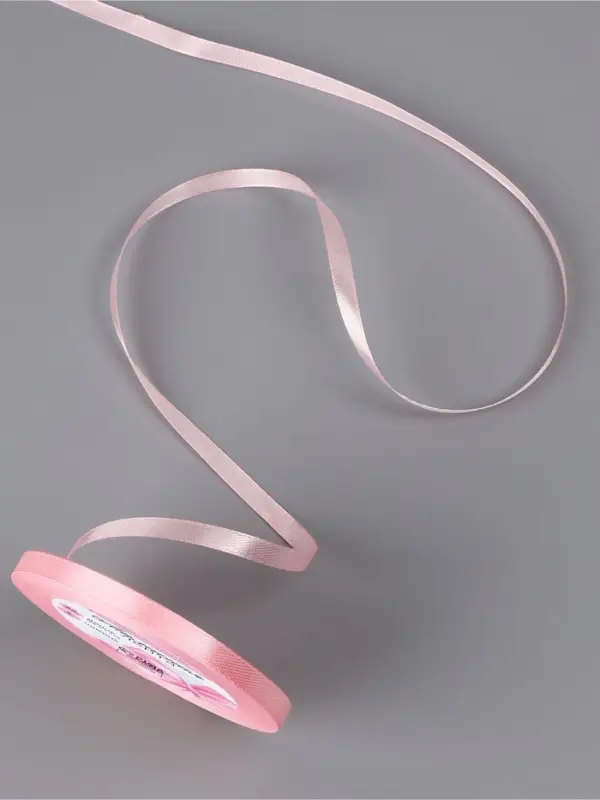 Лента атласная, 6 мм, 23±1 м, розовая №277 Лента атласная, 6 мм, 23±1 м, розовая №277