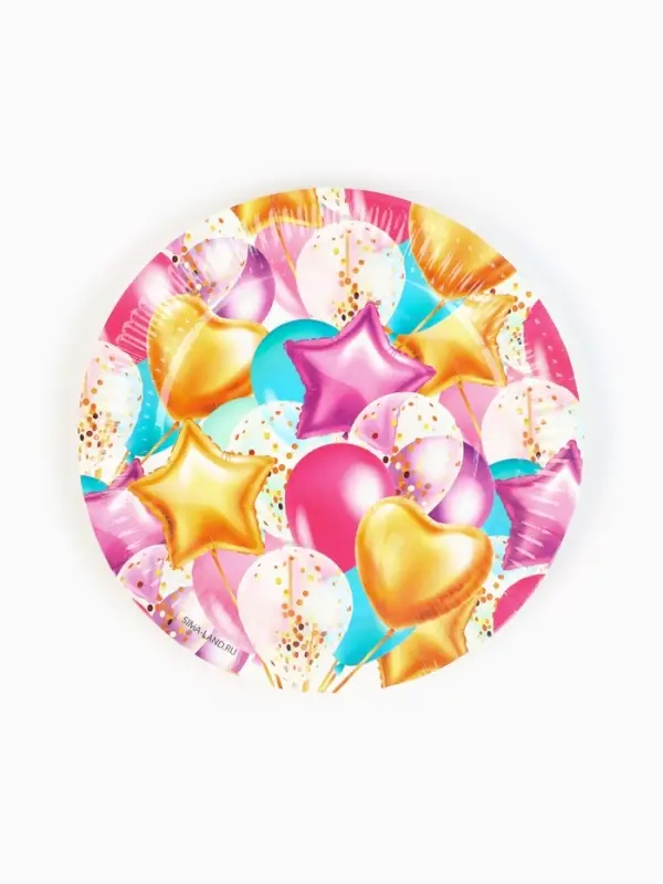 МП Тарелка одноразовая бумажная "Шары" (10 шт.)