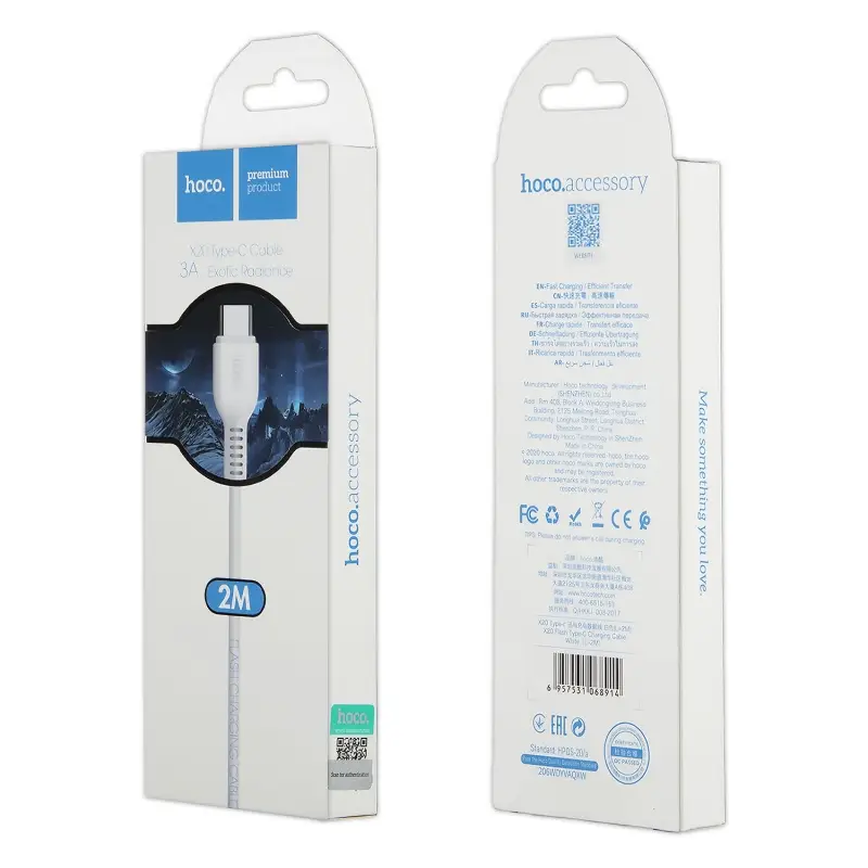 Кабель USB на Type-C 2M X20 HOCO белый