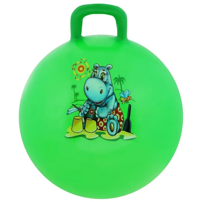 Мяч - прыгун с ручкой ONLYTOP, d=45 см, цвет МИКС