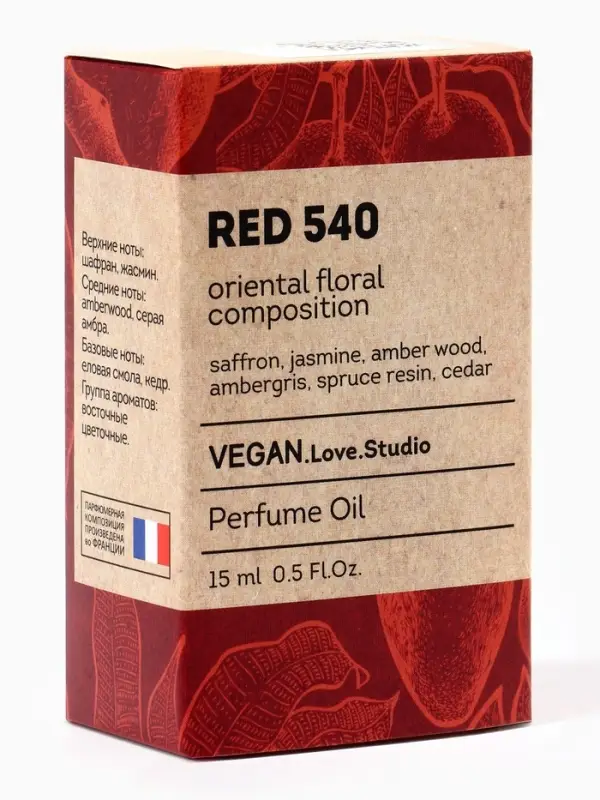 Парфюмерное масло женское VEGAN.Love.Studio Red 540, 15 мл