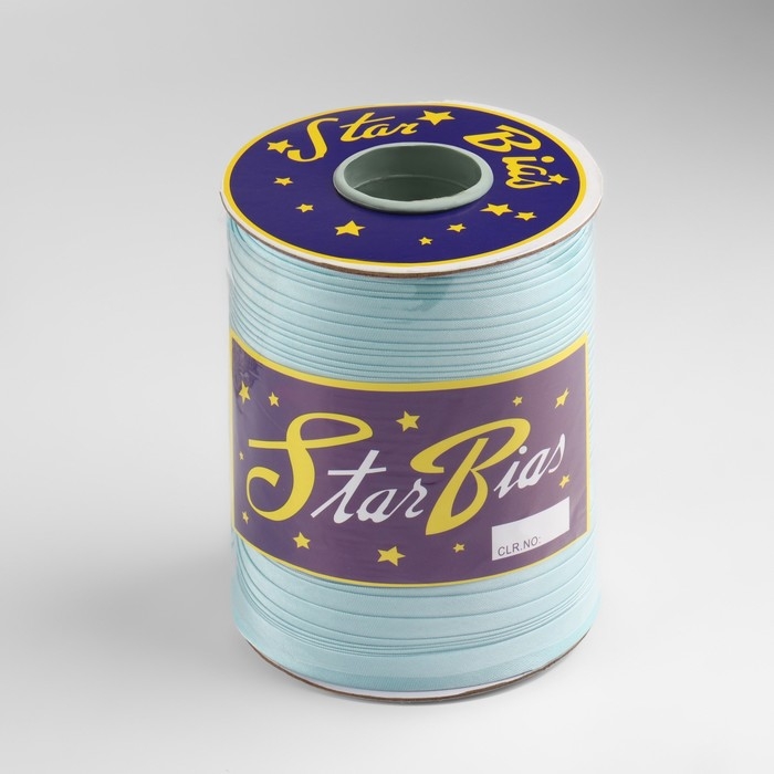 Косая бейка, атласная, 15 мм × 132 ± 1 м, цвет небесно-голубой №9079 Косая бейка, атласная, 15 мм × 132 ± 1 м, цвет небесно-голубой №9079