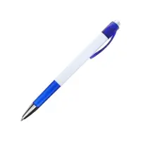 Ручка шариковая, автоматическая «Лого Квадрат», белая с синими вставками, стержень синий Ручка шариковая, автоматическая «Лого Квадрат», белая с синими вставками, стержень синий