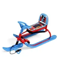 Снегокат &laquo;Twiny 1+&raquo; sportcar, со спинкой, голубой, красный, TW1+/SC Nika Kids