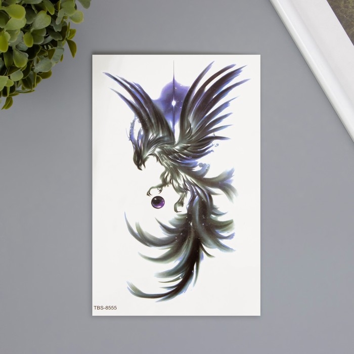 Татуировка на тело цветная Татуировка на тело цветная "Лунный феникс" 12х19 см