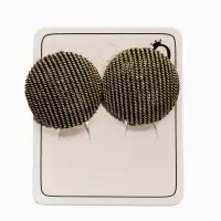 Клипсы "Винтаж" круг рубчик, цвет чернёное золото Клипсы "Винтаж" круг рубчик, цвет чернёное золото