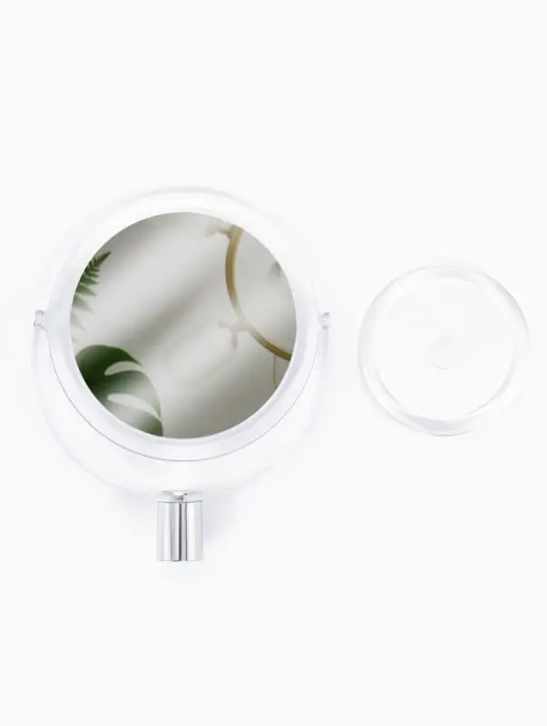 Зеркало настольное, с увеличением х2, двустороннее, 13&times;17 см, (d=10.5 см), прозрачное