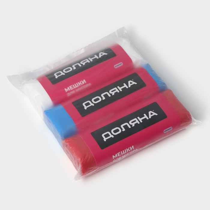 Набор мешков для мусора Доляна, 3 рулона, 60 л, 18 мкм, 55×64 см, ПНД, 20 шт Набор мешков для мусора Доляна, 3 рулона, 60 л, 18 мкм, 55×64 см, ПНД, 20 шт