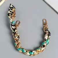 Брелок на 2 карабинах "Платок и цепочка" голубой 20х10х1,7 см Брелок на 2 карабинах "Платок и цепочка" голубой 20х10х1,7 см