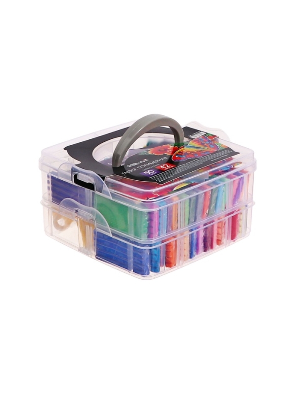 Набор глина полимерная запекаемая, 50 штук, 42 цвета по 20 г, с аксессуарамив кейсе Набор глина полимерная запекаемая, 50 штук, 42 цвета по 20 г, с аксессуарамив кейсе