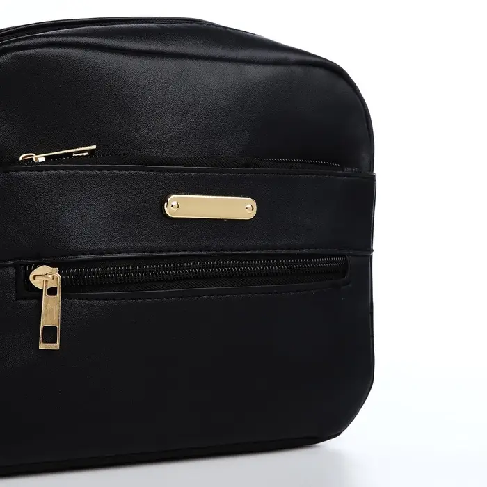 Сумка женская кросс-боди на молнии, 21&times;7.5&times;17 см, чёрная