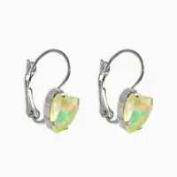 Серьги "Сердечки" лунные, цвет жёлтый в серебре