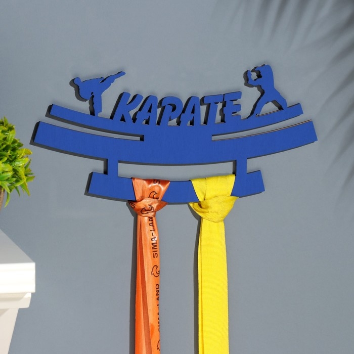 Медальница  Медальница "Карате" синий цвет, 28х12 см