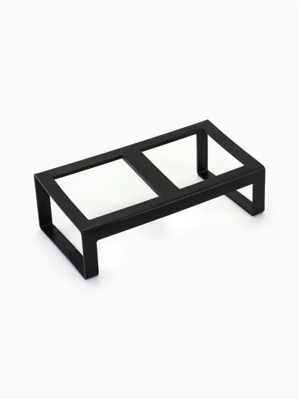 Миски с подставкой КВАРТЕТ пластиковые двойные (+ 2 миски в подарок), 2&times;0.38 л