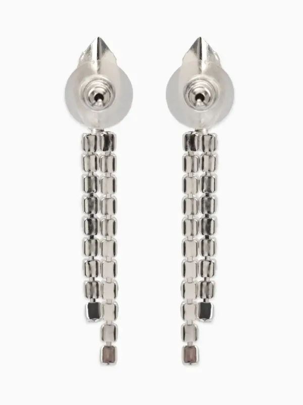 Набор 2 пред-а: серьги, колье Набор 2 пред-а: серьги, колье "Вечерний шик" лепестки, цвет бело-тёмно-синий в серебре