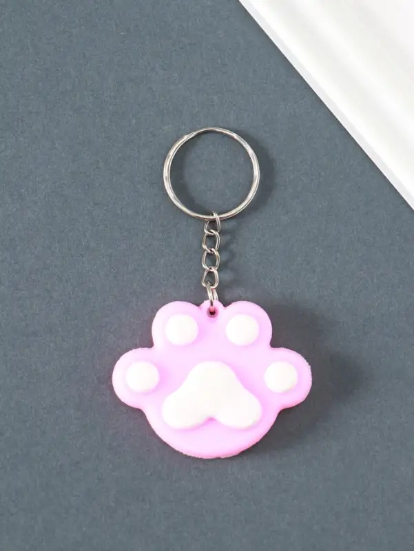 Брелок резина "Цветная лапка" МИКС 4х5х1 см