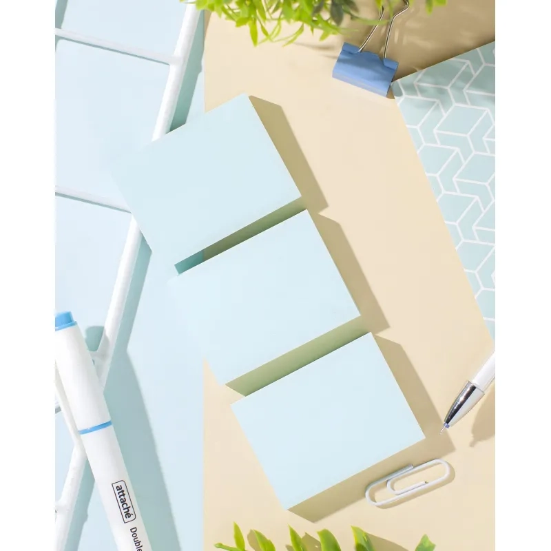 Стикеры ATTACHE с клеев.краем 38х51 голубой 100л. 3 шт/наб