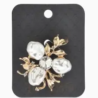 Брошь &laquo;Цветочек&raquo; роскошный, жемчуг, цвет белый в золоте