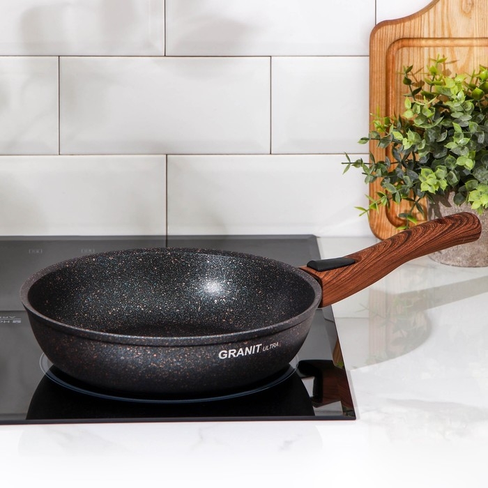 Сковорода Granit ultra blue, d=24 см, съёмная ручка, антипригарное покрытие, цвет чёрный Сковорода Granit ultra blue, d=24 см, съёмная ручка, антипригарное покрытие, цвет чёрный