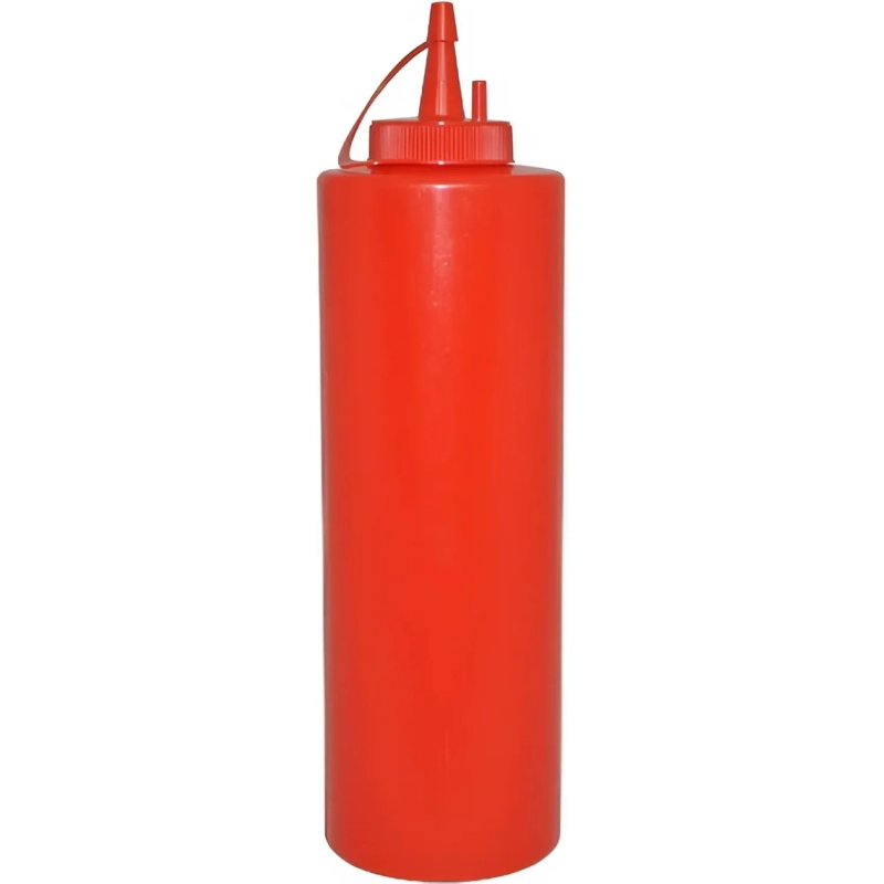 Емкость для соуса  375 мл. d=55 мм. h=215 мм. с крышкой красная MGprof