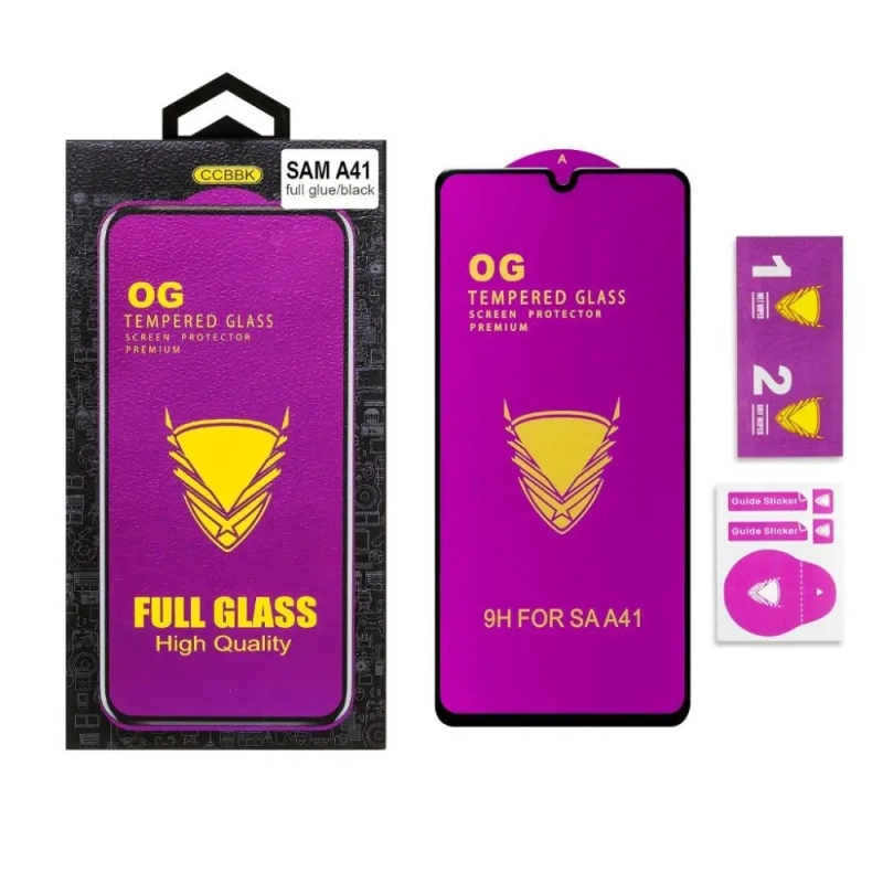 Защитное стекло Samsung A41 OG 3D черные