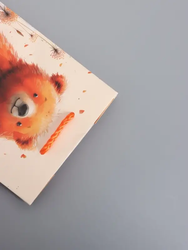 Пакет подарочный "Мишка в поле" ламинированый 11,5 х 14,5 х 6,5 см