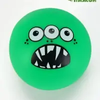 Игрушка для собак &laquo;Мяч монстр&raquo;, 7 см, пищащая, зелёная