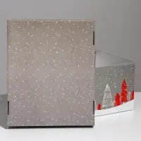Коробка подарочная новогодняя складная &laquo;Новогоднее поздравление&raquo;, 31&times;25.5&times;16 см, Новый год
