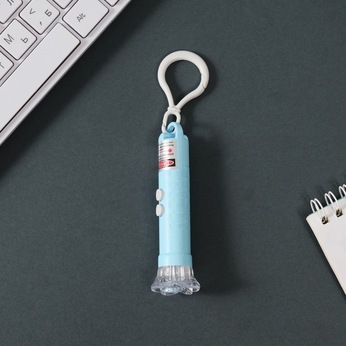 Указка лазерная+фонарик Указка лазерная+фонарик "Голубая" 3 режима светит, мигает, лазер LR44х3 шт 3х3х9 см